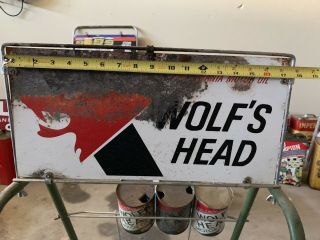 Vintage Wolf’s Head Motor Oil Can Island Display Rack 8