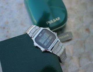 NOS Rare vintage Pulsar Lithium 10 chronograph alarm timer digital watch quartz 2