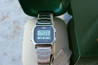 NOS Rare vintage Pulsar Lithium 10 chronograph alarm timer digital watch quartz 3