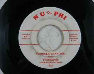 Vintage 45 Record Nu - Phi Premiers Firewater Younger Than You Doo Wop