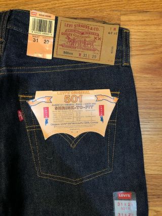 Vintage Levis 501 Xx Stf Denim Jeans,  31x29,  Made In 1993,  With Tags - 06