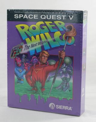 Big Box Pc - Sierra Space Quest 5 Sq5 3.  5 " Ega / Vga 1993 Rare
