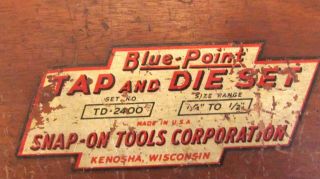 Vintage Blue Point,  Snap - On,  Tap and Die Set TD2400 3