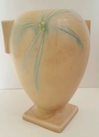 Vintage Roseville Pottery Vase 827 - 6 Dawn Pattern 1937 Art Deco Yel Pink Rare