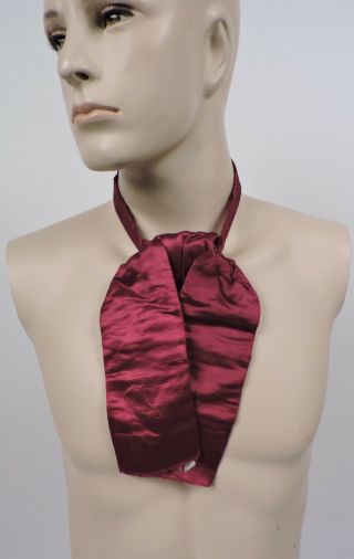 Civil War Era Men’s Red Silk Cravat / Tie For Men’s Suit / Shirt W Label