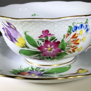 Hand Painted Vintage HEREND Tea Cup and Saucer Style Printemps BT 2