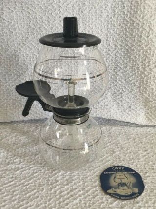 Vintage Cory - Dxl Rubber Bushing Model 8 Cup Glass Coffee Brewer Pot Glass