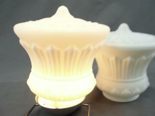 Pair Vintage Milk Opal Glass Light Lamp Shades Globes Pendant 3 1/4 