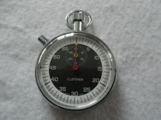Vintage Swiss Made Cletimer Mechanical Wind Up Stopwatch