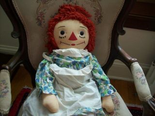 Exceptional Vintage 32 " Georgene Raggedy Ann - Large Doll -