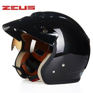 Zeus 381c 3/4 Helmet Motorcycle Retro Moto Casco Scooter Open Vintage Face Cns