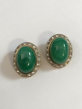 Vintage Gorgeous “the Look Of Real” Gripoix Christian Dior Glass Earrings