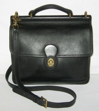 Coach Vintage Legacy Willis Black Leather Cross Body Shoulder Bag W/flap 9927
