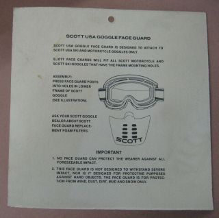 VTG NOS Scott Goggles Face Mask Guard 3 point mount Suzuki RM Yamaha YZ AHRMA MX 4