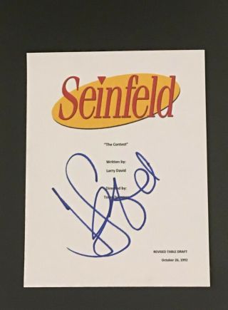 Jerry Seinfeld Signed The Contest Episode Script Autographed Rare Jsa