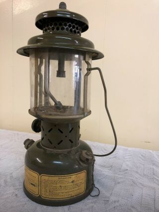 Vintage Coleman Us Military 1952 Single Mantle Gasoline Leaded Fuel Lantern