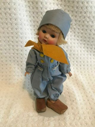 Vintage Vogue Seven And Half Inch Dutch Boy Doll With Doll Stand