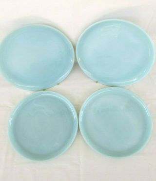 Vintage Rare 1957 - 58 Anchor Hocking Fire - King Turquoise Blue 10” Dinner Plates -