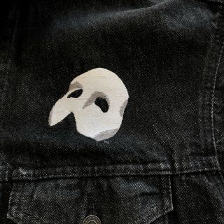 Vtg International Denim Phantom Of The Opera Black Denim Jacket Embroidered Sz L 4
