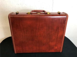 Vintage Briefcase Samsonite 4918 Burgundy Leather Suitcase Luggage Hard Shell