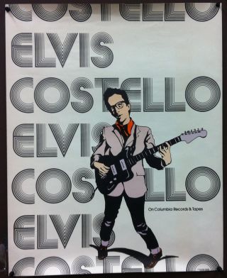 Elvis Costello Vintage Columbia Records Promo Poster