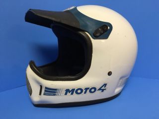 Vtg Bell Helmet Moto 4 Moto Cross Racing Motorcycle Vmx Ahrma 7 3/4 Dirt Bike