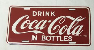 1976 Drink Coca Cola In Bottles License Plate Vintage Rare Coke Soda