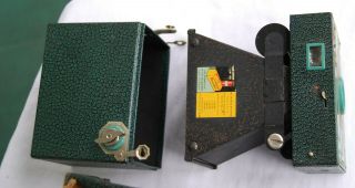 Rare Kodak No 2A Beau Brownie Teal Blue/Green Color 116 Box DECO Camera & Case 11