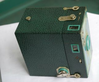 Rare Kodak No 2A Beau Brownie Teal Blue/Green Color 116 Box DECO Camera & Case 5