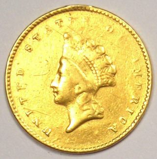 1855 Type 2 Indian Dollar Gold Coin (g$1) - Xf Details - Rare Type 2 Coin