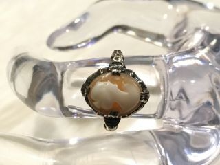 Vintage STERLING SILVER & 10K GOLD Cameo Ring 2
