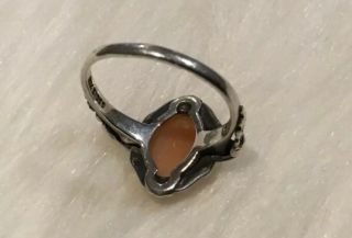 Vintage STERLING SILVER & 10K GOLD Cameo Ring 5