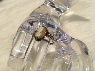 Vintage STERLING SILVER & 10K GOLD Cameo Ring 8