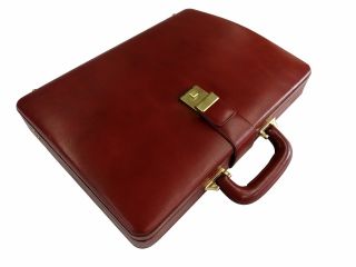 Mandava Men Leather Attache Briefcase Vintage Executive Business Handbag