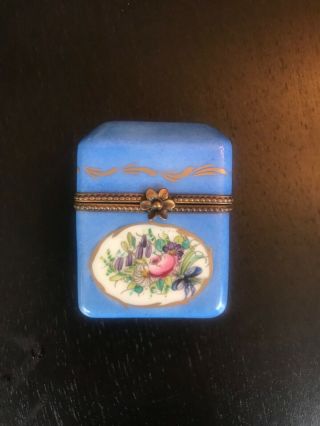 Vintage Limoges France Peint Main Trinket Box 3 Tiny Perfume Bottles