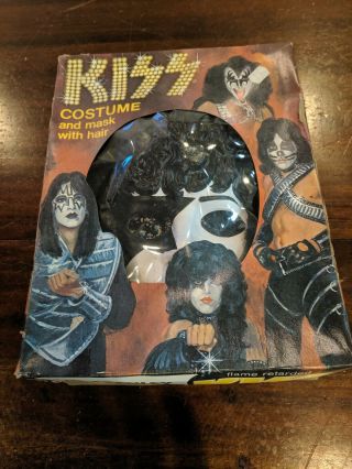 Vintage 1978 Kiss Paul Stanley Collegeville Kids Halloween Costume Box
