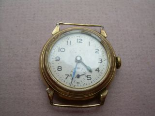 Vintage 1944 Chester 9ct Gold Stolkace Gents Wrist Watch.