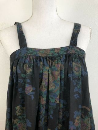 Vintage Young Edwardian by Arpeja Black Floral Prairie Boho Tiered Sun dress 5 2