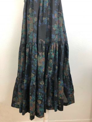 Vintage Young Edwardian by Arpeja Black Floral Prairie Boho Tiered Sun dress 5 3