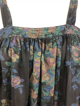 Vintage Young Edwardian by Arpeja Black Floral Prairie Boho Tiered Sun dress 5 4