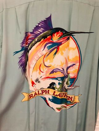 Polo By Ralph Lauren Men’s Vintage Swordfish Button Up Short Sleeve Shirt M