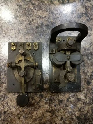 Antique Vintage Western Electric Telegraph Morse Code Key,  7 A Sounder 1000 Ohm