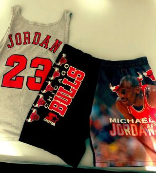 Vtg Starter Nba Shorts And Tank Top Michael Jordan Chicago Bulls 90s Basketball