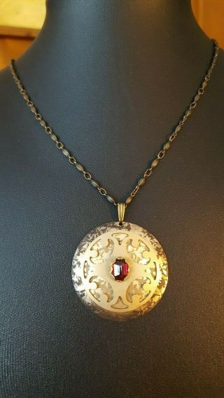 Vintage Holly Yashi Garnet And Gf Necklace And Earrings