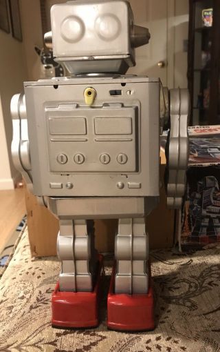 RARE SPACE GIANT ROBOT BATTERY OPERATED TIN JAPAN BY SH HORIKAWA 5