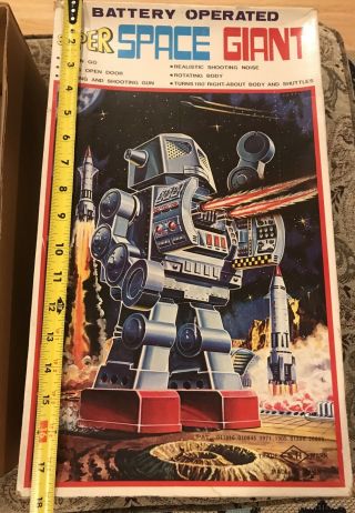 RARE SPACE GIANT ROBOT BATTERY OPERATED TIN JAPAN BY SH HORIKAWA 9
