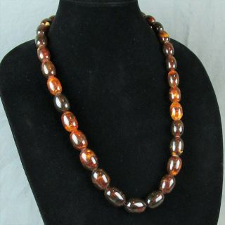 Honey Natural Amber Bead Necklace Vintage | 10 - 17.  8mm Beads | 96.  7g | 26 "