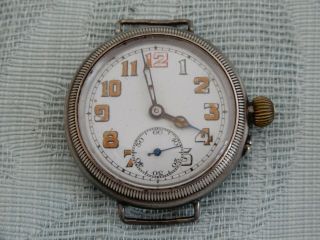 Rare 1924 Silver Semi - Hermetic Borgel Officers Watch,  Time Warp Watch