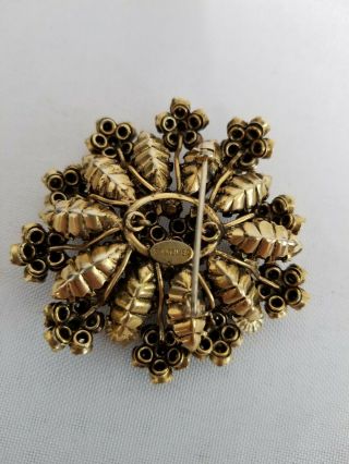 VINTAGE SIGNED SCHREINER FLOWER PIN BROOCH OLDER MODEL LOOK 7