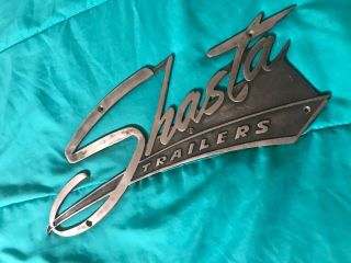 Vintage Shasta Camper Trailer Badge Emblem Name Plate